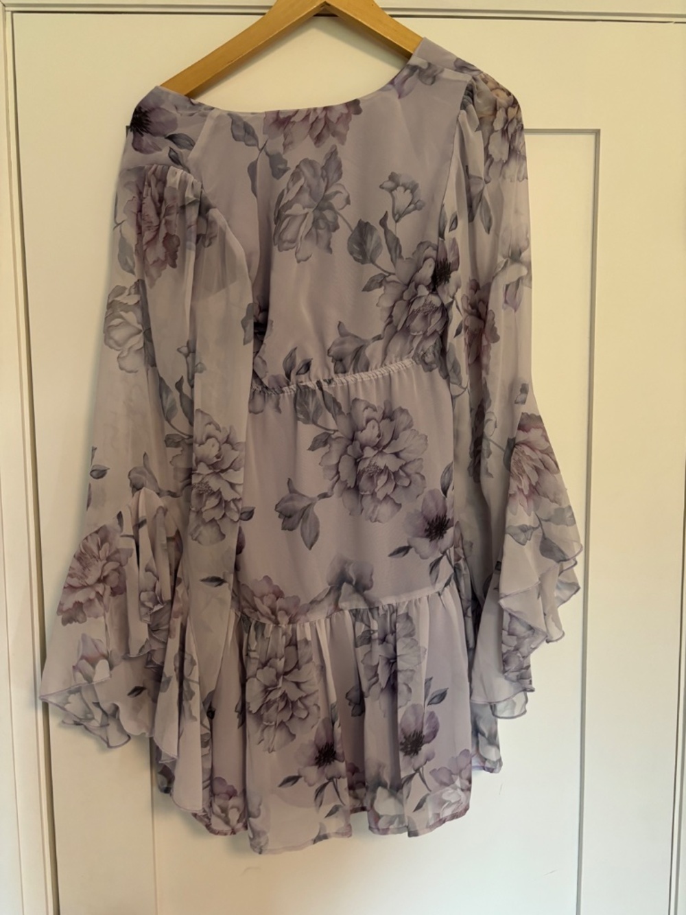 Purple Ruffled Mini Dress - Picture 7 of 8